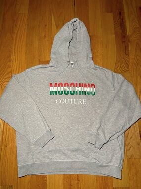 Moschino Milano Italian Stripe Logo Hoodie